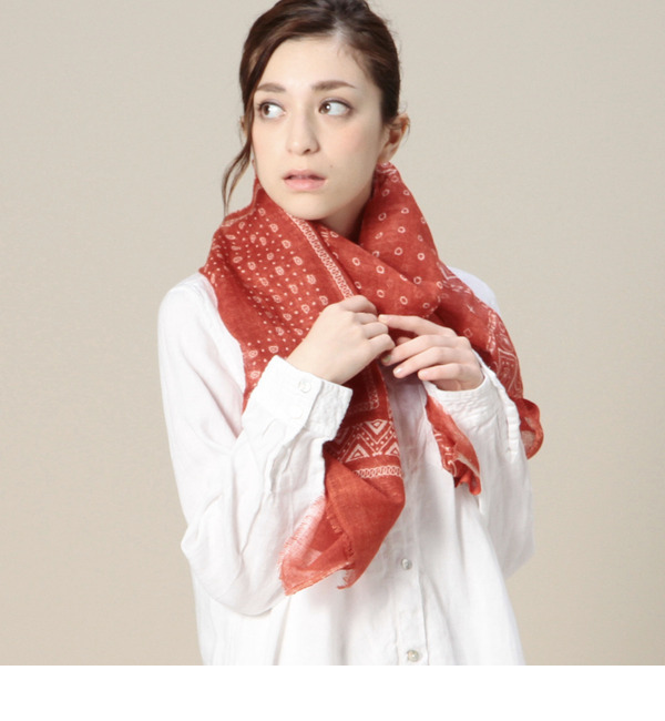 【ローズ バッド/ROSE BUD】 #19105 DOT LINEN SCARF [3000円(税込)以上で送料無料]