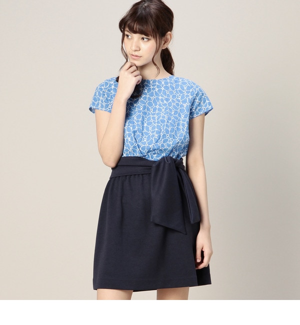 LOP-15127 W/ELASTIC FRONT TIE DRESS