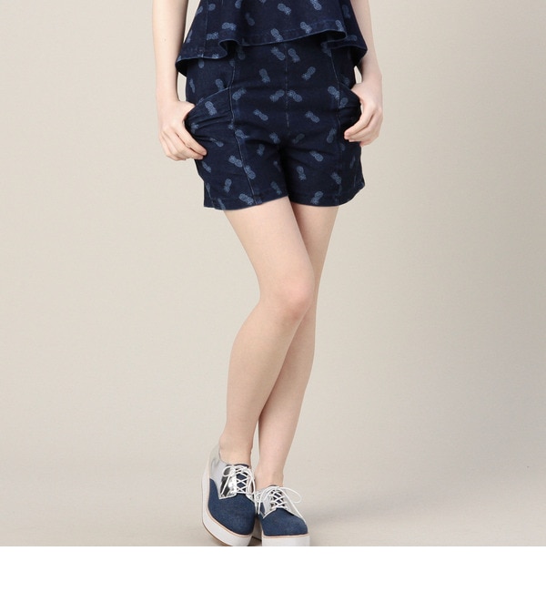 LCTB-15117 PINEAPPLE HI-WAIST SHORT PANTS