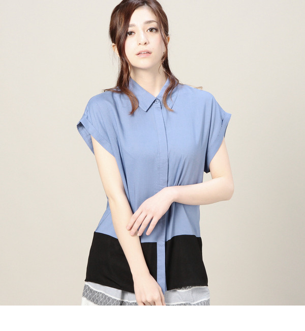 【ローズ バッド/ROSE BUD】 LSH-15110 2-TONE SLV-LESS SHIRT [送料無料]