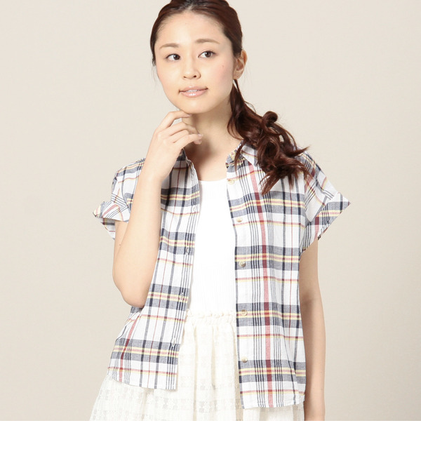 【ローズ バッド/ROSE BUD】 LSH-15112 CROPPED SHIRT [送料無料]