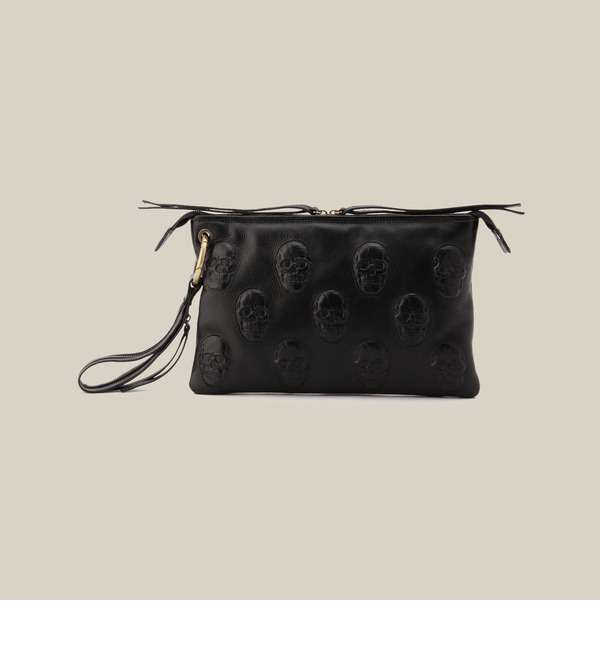 (IO PELLE)103/R LEATHER BAG W/SKULL ALL OVER MUSS