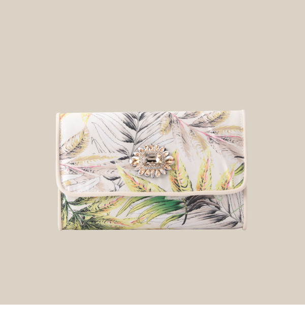【店頭人気】(LL ACCESSORIES)B1027K BOTANICAL PRINT CLUTCH BAG