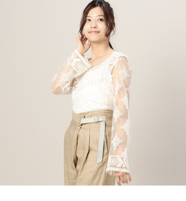 S-LBL-15110 NY/CO EMBROIDEY L/S BLOUSE