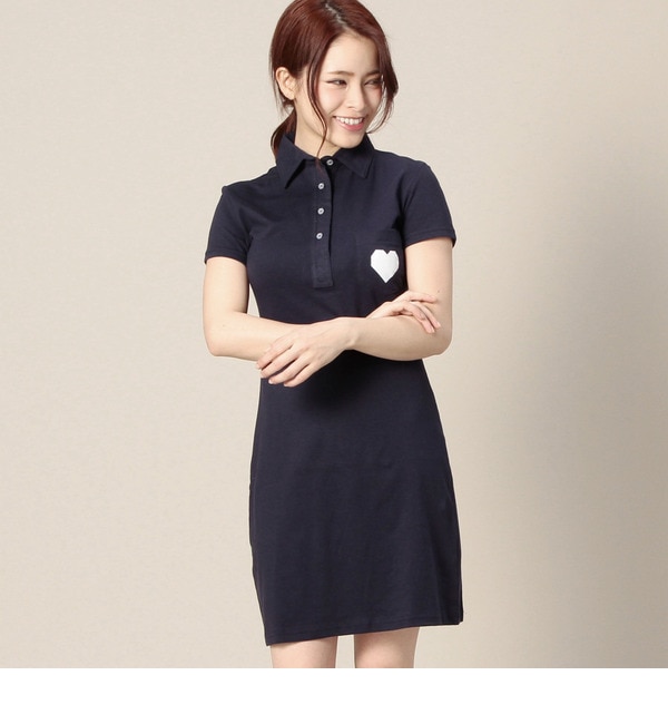 (LOVE MADE FOR ROSE BUD)※LMRB-011 GEO HEART POLO DRESS