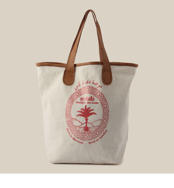 (EN SHALLA)ENSBAG 1S2EL-CANV PALM PT. SHOPPING BAG
