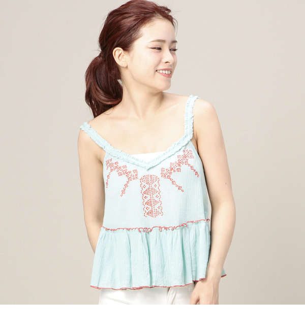 【ローズ バッド/ROSE BUD】 【店頭人気】AWH-B-15407 COTTON CREPE EMBROIDED CAMI [送料無料]