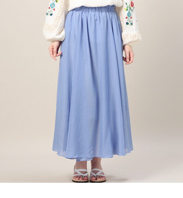 S-LSK-15105 GATHERED MAXI SKIRT