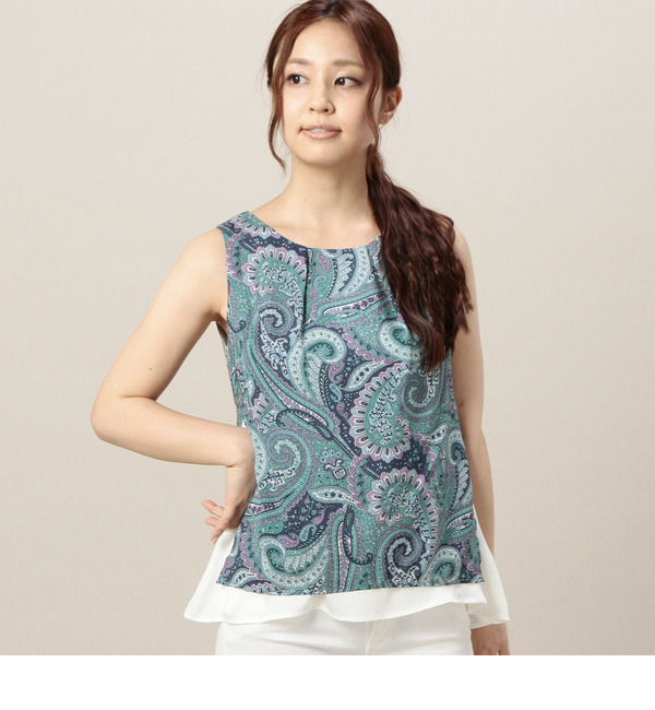 S-LBL-15114 SLEEVELESS LAYERED P/O BLOUSE