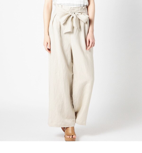 S-LPT-15112 W/RIBBON WIDE LEG PANTS