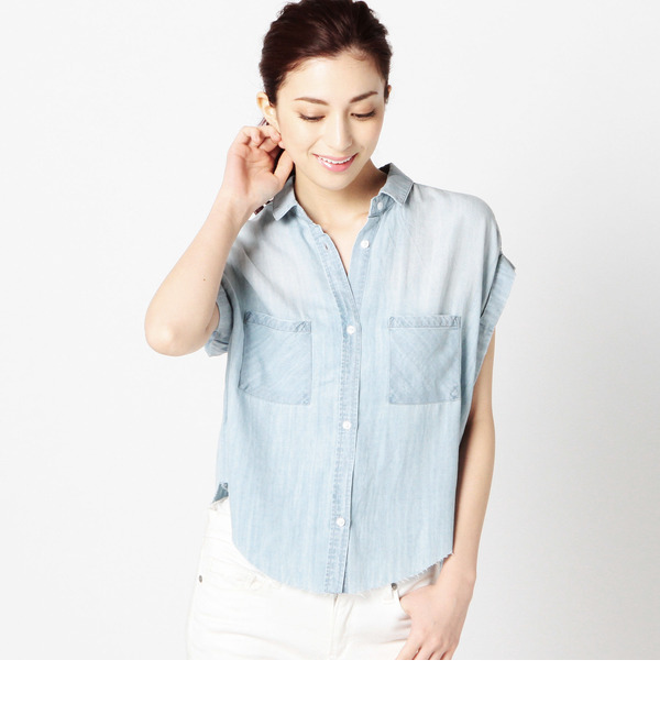 (RAILS)RW45313 BRITT CUTOFF CHAMBREY SHIRT