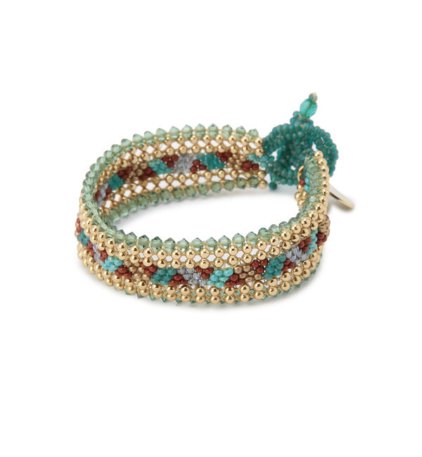 【ローズ バッド/ROSE BUD】 (AZUNI LONDON)DR/BC1 BEAD AND CHAIN BRACELET W/CRYSTAL [送料無料]