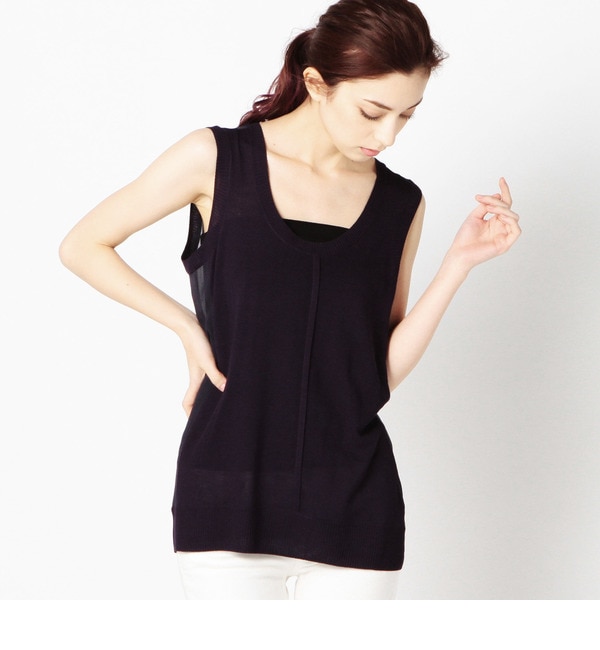 【ローズ バッド/ROSE BUD】 S-LK-15120 BACK CHIFFON SLEEVELESS P/O [送料無料]