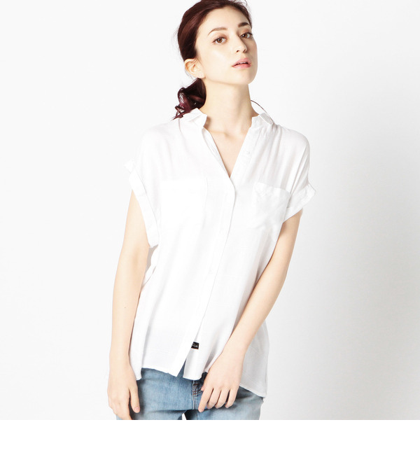 (RAILS)RW45725 BRITT SOLID ROLL SLV SHIRT