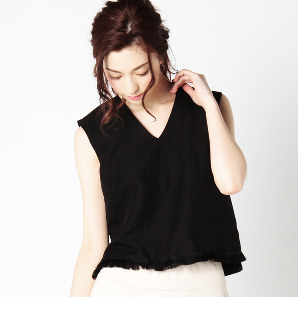 (B.B)R50640-112AH V NECK CROPPED TOPS