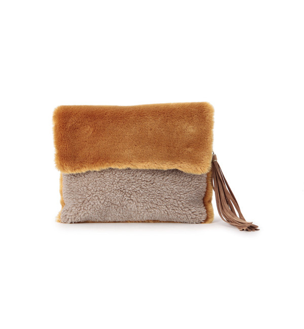 【ローズ バッド/ROSE BUD】 【カタログ掲載】(LL ACCESSORIES)B1773B FAKE FUR FLAP CLUTCH BAG [送料無料]