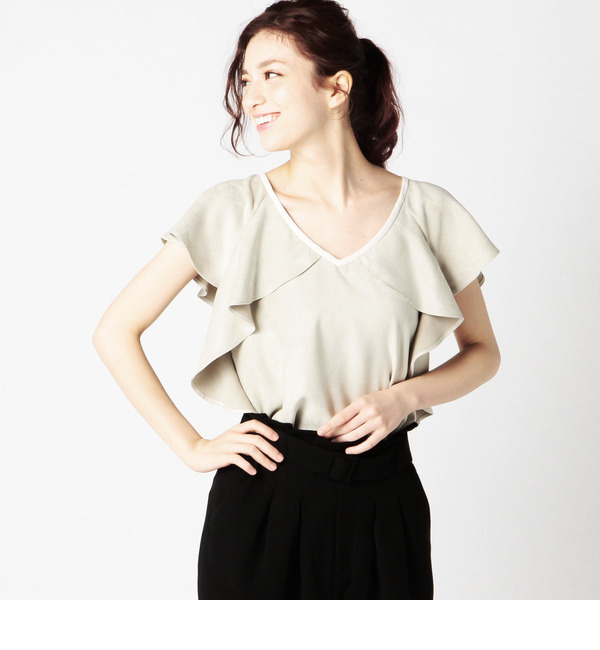 LCTT-15225 RUFFLE/S V/N TOP