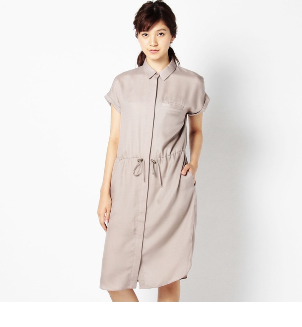 【ローズ バッド/ROSE BUD】 LOP-15204 DRAWSTRING SHIRT DRESS [送料無料]