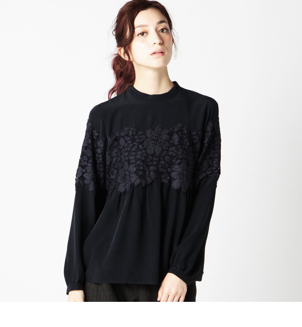【ローズ バッド/ROSE BUD】 【カタログ掲載】LBL-15211 STAND/C L/S TUNIC BLOUSE [送料無料]