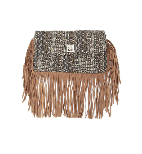 (LL ACCESSORIES)B1580D JAQUARD/FRINGE CLUTCH BAG