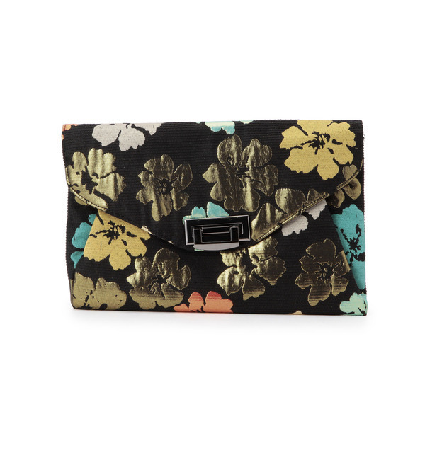 (LL ACCESSORIES)B1839C FLOWER JAQ CLUTCH BAG
