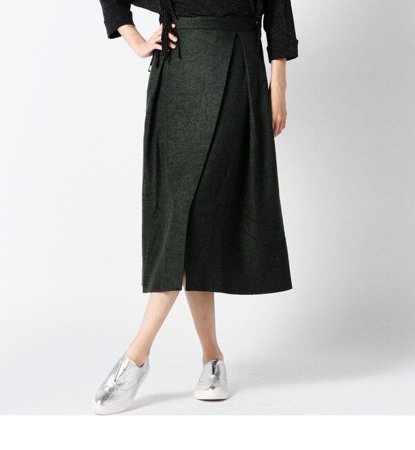 【ローズ バッド/ROSE BUD】 【カタログ掲載】（ACHRO）MS3016 OVERLAPPED MIDI SKIRT [送料無料]