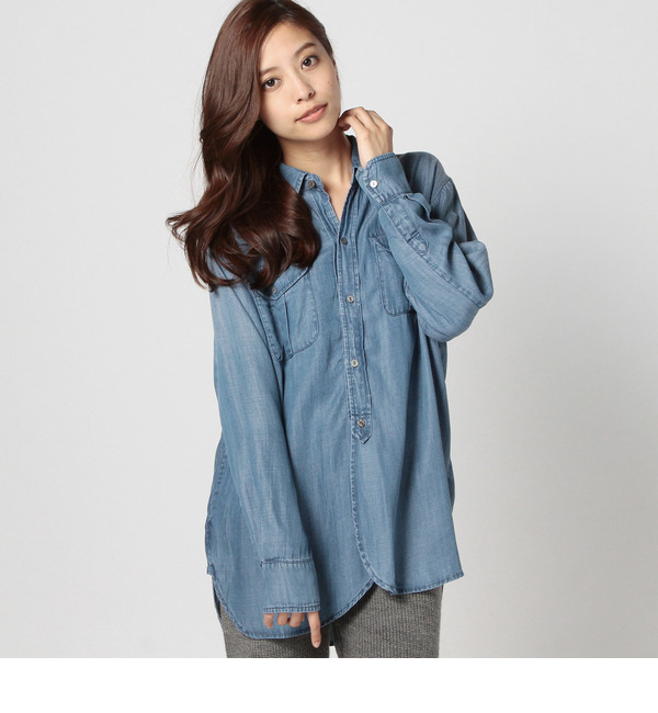 【ローズ バッド/ROSE BUD】 TD1094 TENCEL DENIM L/S SHIRT [送料無料]