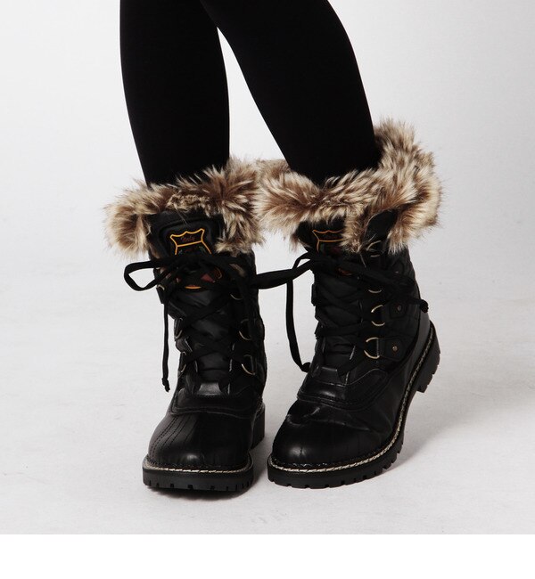 【ローズ バッド/ROSE BUD】 【カタログ掲載】(KIMBERTEX)MILA KIBERTEX/FUR LACE UP SHORT BOOTS [送料無料]