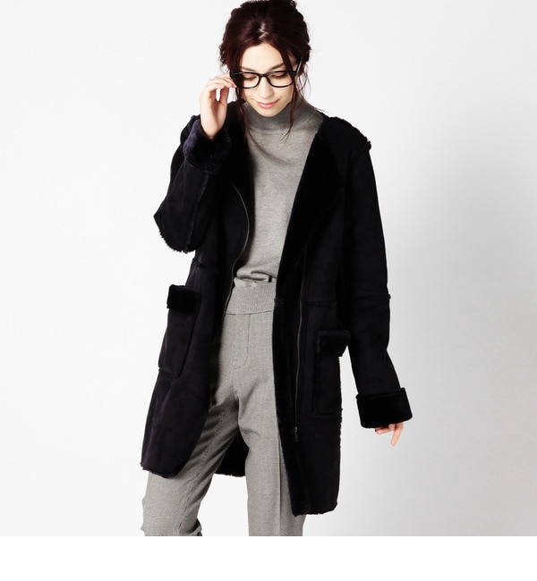 【ローズ バッド/ROSE BUD】 【カタログ掲載】LC-15205 NO-COLLAR FRONT ZIP COAT [送料無料]