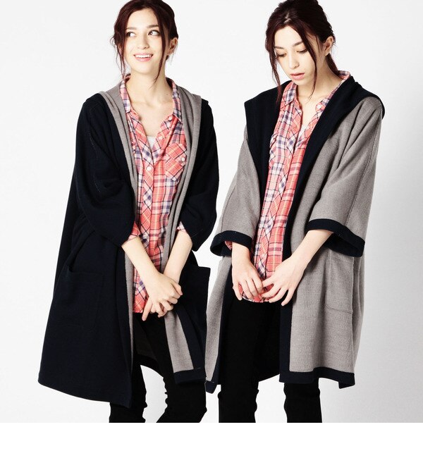 【ローズ バッド/ROSE BUD】 LCTT-15241 REVERSIBLE HOODED PONCHO GOWN [送料無料]