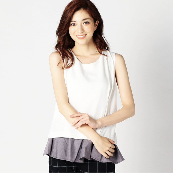 【ローズ バッド/ROSE BUD】 LBL-15215 SLV-LESS LAYERED BLOUSE [送料無料]