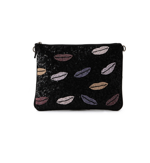 【ローズ バッド/ROSE BUD】 （FF BAGS）FFC-1676 BEADS/SEQUIN LIPS CLUTCH BAG [送料無料]