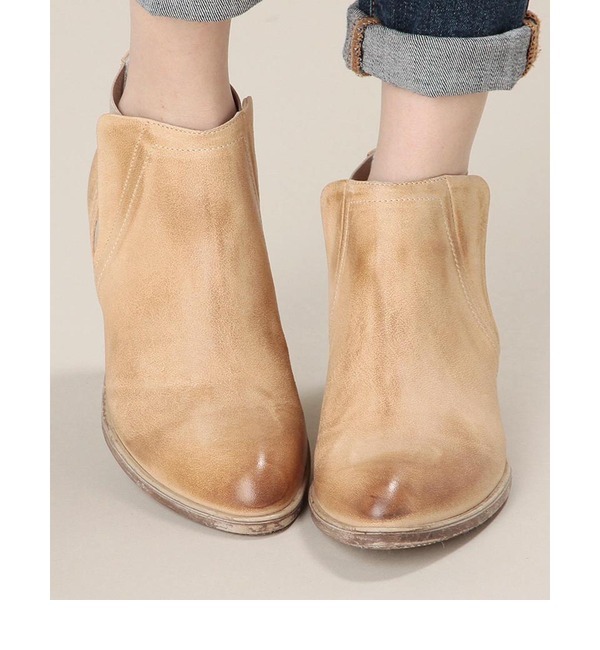 (GIANNI RUSSO)NV24 WAXY LEATHER SIDE GORE BOOTIE