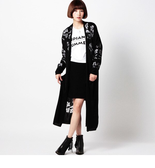 【ローズ バッド/ROSE BUD】 (LINE & DOT)LJ9308A VISCOSE/NYLON LONG CARDIGAN [送料無料]