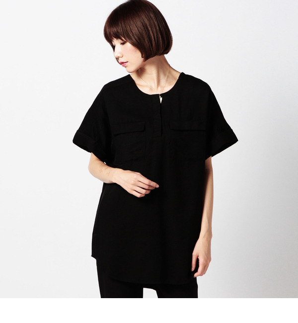 【ローズ バッド/ROSE BUD】 LBL-15217 2-PKT HALF/S TUNIC [送料無料]