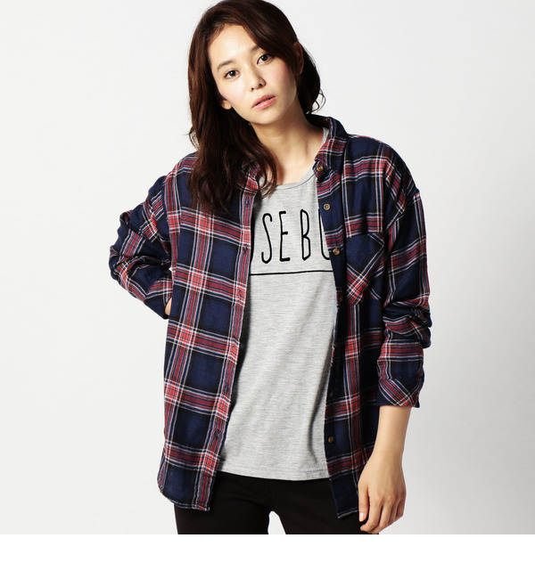 【ローズ バッド/ROSE BUD】 LSH-15206 C/RY L/S SHIRT [送料無料]