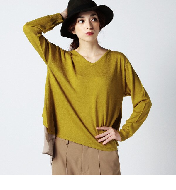 【ローズ バッド/ROSE BUD】 LK-15238 BACK BUTTON LAYERED TOP [送料無料]