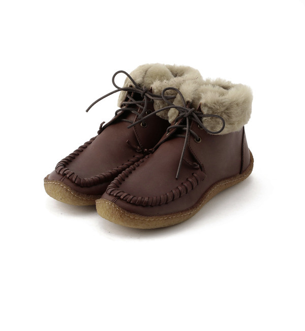 【ローズ バッド/ROSE BUD】 (SECCHIARI MICHELE)BARBET LTHR/BOA MOCCASIN SHORT BOOTS [送料無料]
