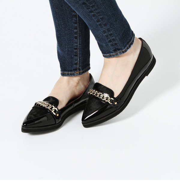 【ローズ バッド/ROSE BUD】 B538-1 PONY H/PAT CHAIN FLAT SHOES [送料無料]