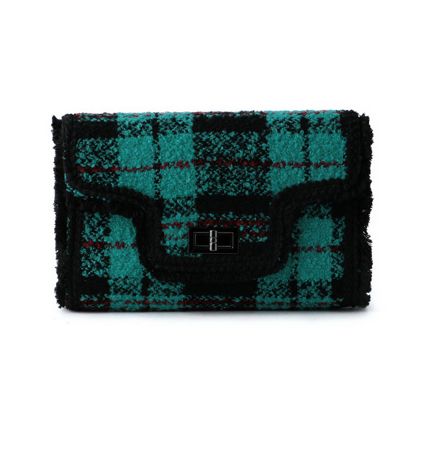 【ローズ バッド/ROSE BUD】 （LL ACCESSORIES）B1636I LARGE PLAID CLUTCH BAG [送料無料]