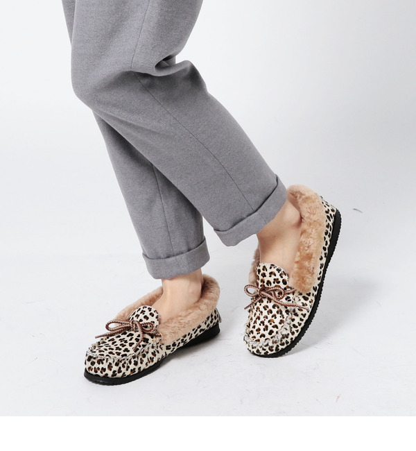 【ローズ バッド/ROSE BUD】 101-766-12 LEOPARD WOMENS MOCCASIN [送料無料]