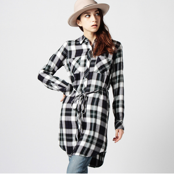 【ローズ バッド/ROSE BUD】 （RAILS）RW75532 NADINE LS CHECK TUNIC [送料無料]