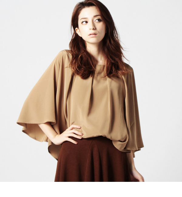【ローズ バッド/ROSE BUD】 S-LBL-15214 FLARE SLV. TUCKED P/O [送料無料]