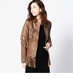 【ローズバッド/ROSEBUD】 （GOOSE CRAFT）フリンジデザインレザージャケット [送料無料]