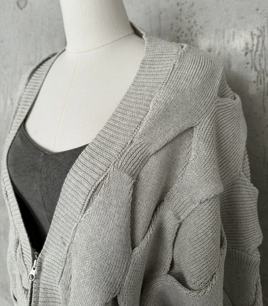 【JUEMI】Rhombus Pleated Cardigan