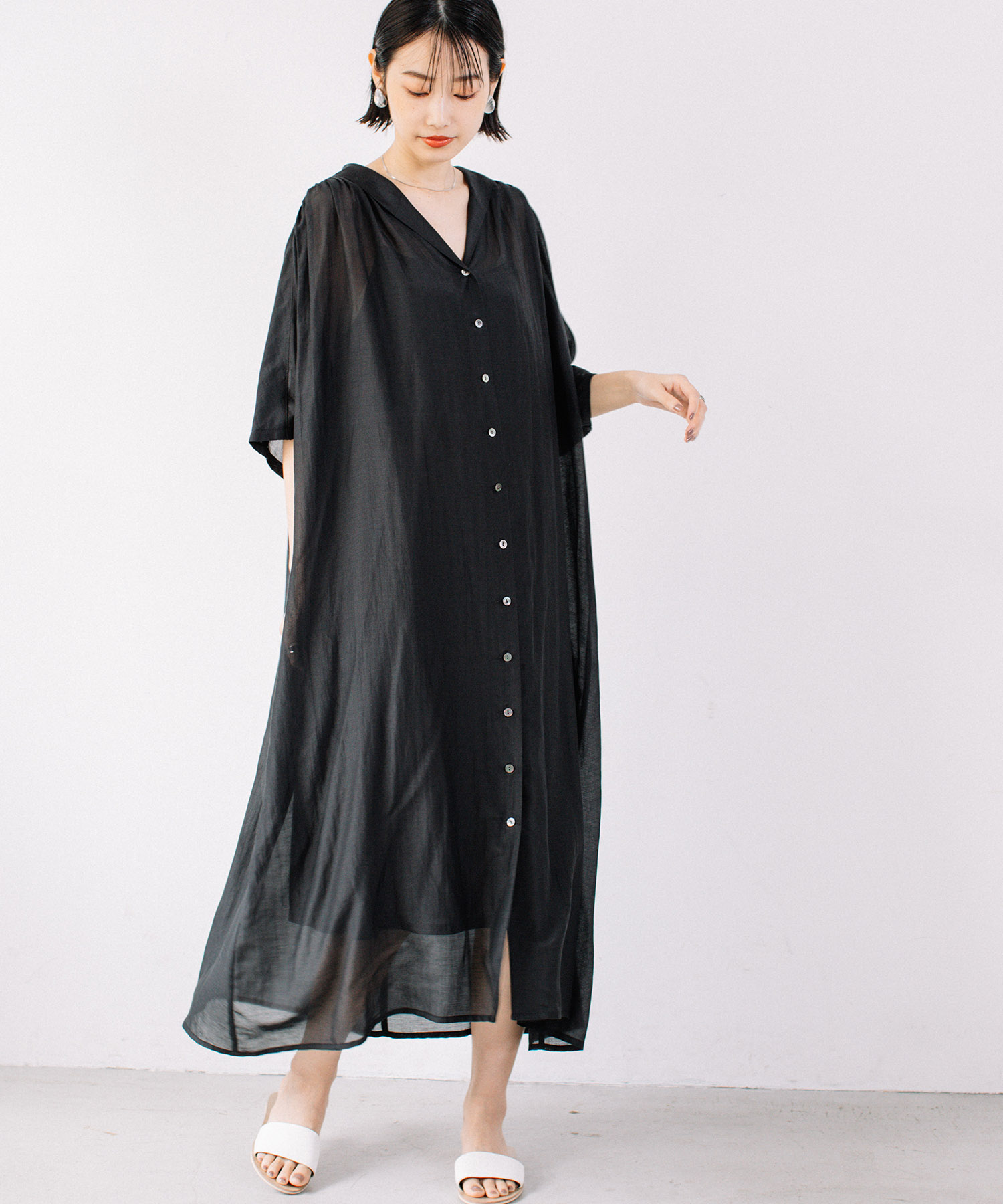 Audrey And John Wad コットンシルクセーラーカラーaラインロングワンピース Landwards ランドワーズ の通販 アイルミネ