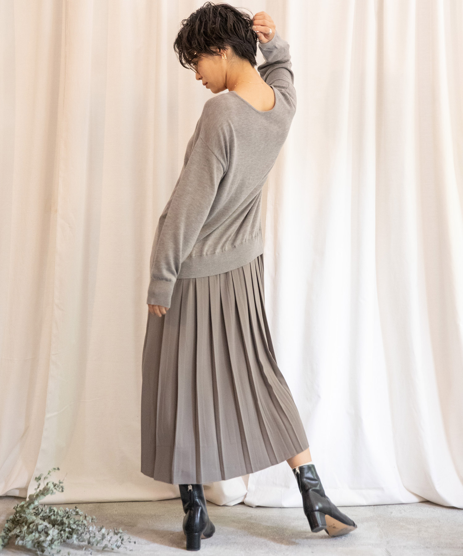 Audrey And John Wad プリーツドッキング3wayニットワンピース ロングカーディガン Web限定 Landwards ランドワーズ の通販 アイルミネ