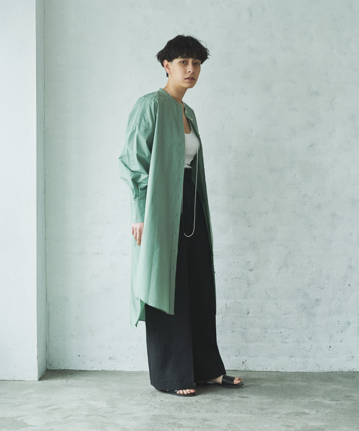 Audrey And John Wad バンドカラーシャツワンピース Landwards ランドワーズ の通販 アイルミネ