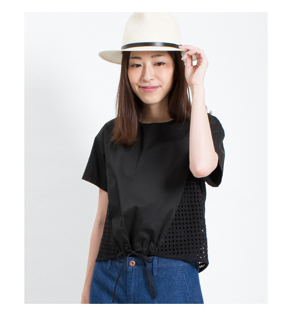 【アメリカンラグ シー/AMERICAN RAG CIE】 【WEB限定】コットンレース×タイプライタードロストブラウス [送料無料]