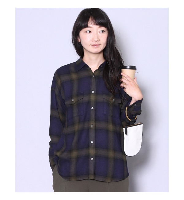 【アメリカンラグ シー/AMERICAN RAG CIE】 レーヨン×ウールガーゼチェックシャツ [送料無料]